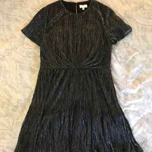 Anthropologie Black and silver short sleeve dress